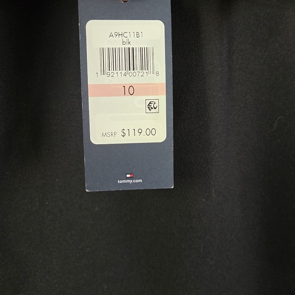 Tommy Hilfiger Black A-Line Dress with Neck Tie | Size 10 | NWT - Picture 3 of 10